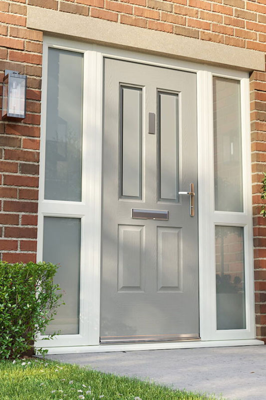Green Door With Side Panels