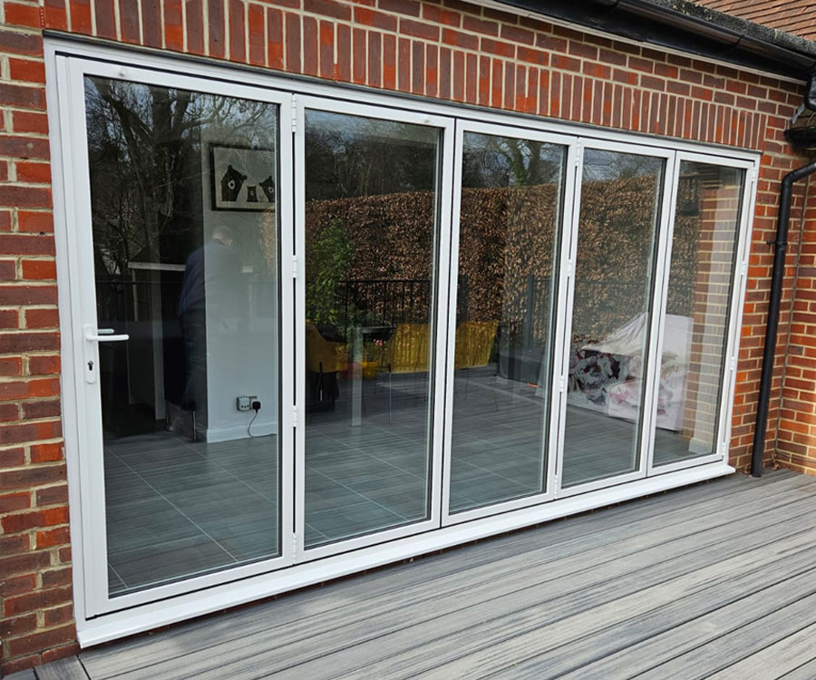 White Aluminium Bifolding Doors Brighton